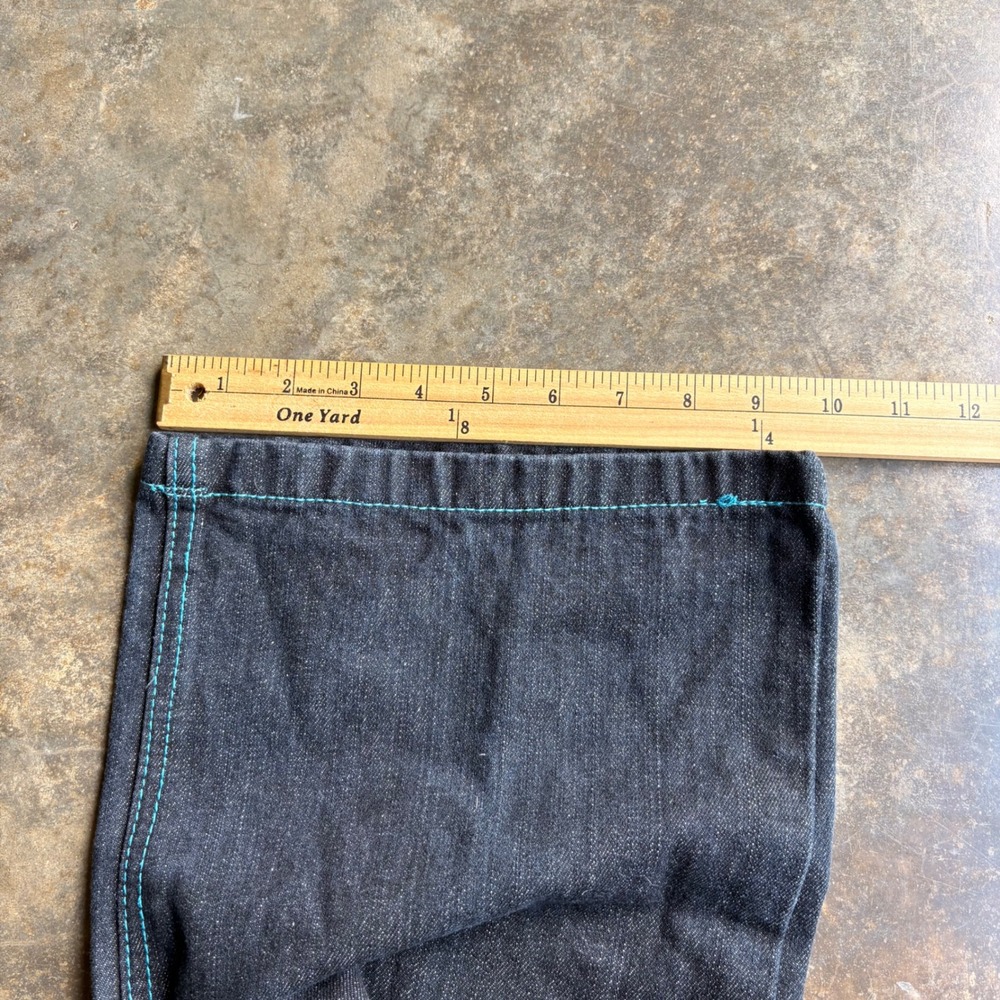 COOGI Mens Tiger Embroidered Baggy Jeans Dark Wash Denim Teal Stitching W38 - Picture 6 of 6